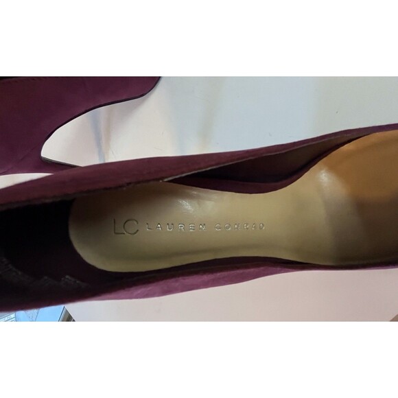 LC Lauren Conrad Blossom Womens Wine Dark Suede 4 Inch Heels Pumps Size 7.5M - Picture 10 of 12